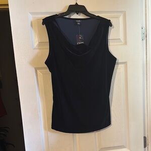 Chaps Black Sleeveless Fitted Tank Top